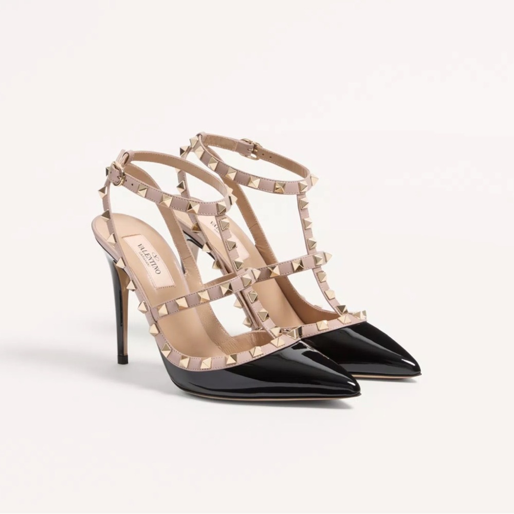 Valentino Patent Rockstud Caged Pump 100 - Sz 37